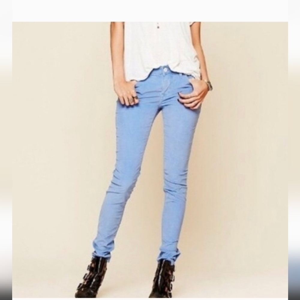 J. Crew Woman's Corduroy Toothpick Ankle Skinny Blue Pants Sz 26